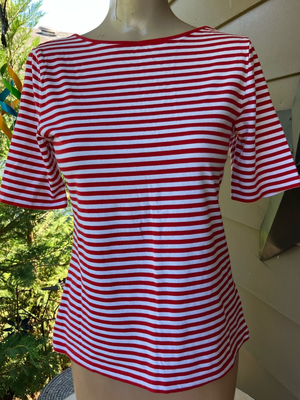 💥 3 for $15 Chaps Red & White Striped Crewneck Short-Sleeve Tee